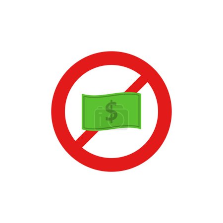 Téléchargez les illustrations : Bannir argent icône vecteur isolé sur fond blanc - en licence libre de droit