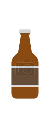 Illustration for Beer bottle vector flat color icon - Royalty Free Image