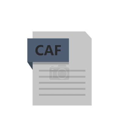 Icono del archivo CAF ilustrado sobre un fondo blanco 