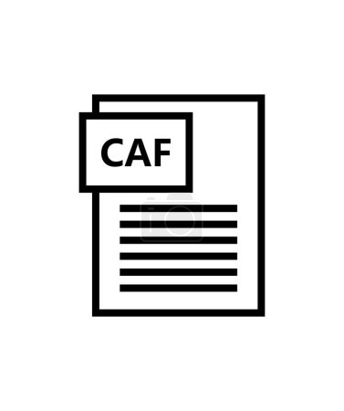 Téléchargez les illustrations : Icône de fichier CAF illustré sur un fond blanc - en licence libre de droit