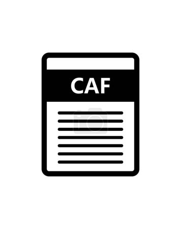 CAF file icon illustrated on a white background 