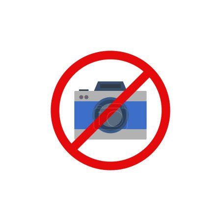Téléchargez les illustrations : Pas d'icône de caméra illustration vectorielle - en licence libre de droit