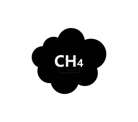 CH4 graphic icon. Methane sign isolated on white background. Vector illustration.