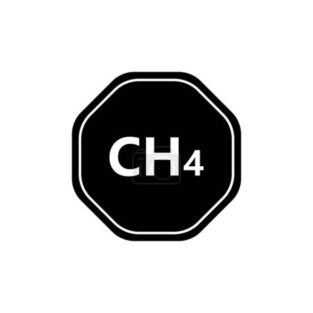 Illustration for CH4 graphic icon. Methane sign isolated on white background. Vector illustration. - Royalty Free Image