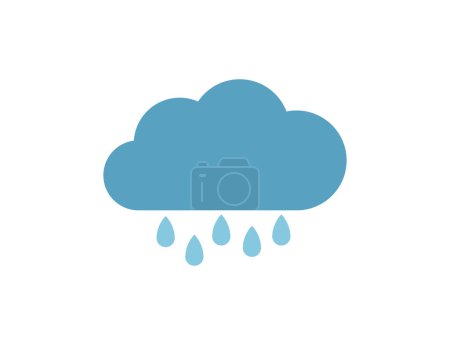 Téléchargez les illustrations : Illustration vectorielle nuage pluvieux sur fond blanc - en licence libre de droit