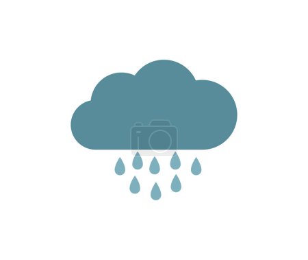 Illustration for Rainy cloud vector illustration on white background - Royalty Free Image