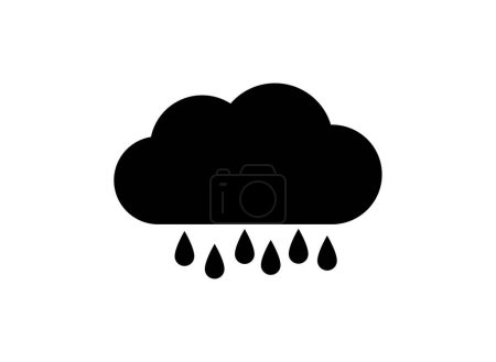 Illustration for Cloud with rain drops, vector illustration on white background - Royalty Free Image