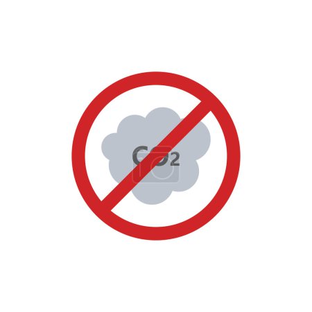 Illustration for CO2 forbidden sign vector illustration - Royalty Free Image