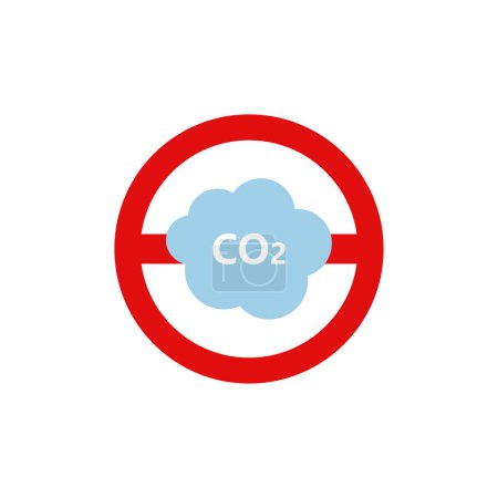 Téléchargez les illustrations : Illustration vectorielle de signe interdit CO2 - en licence libre de droit