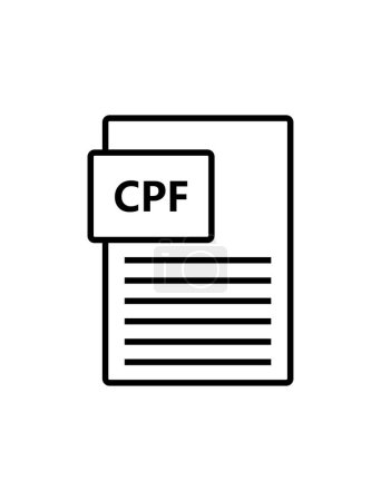 Illustration for CPF file icon illustrated on a white background - Royalty Free Image