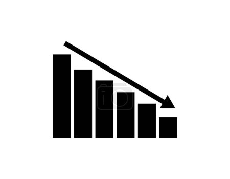 Ilustración de Gráfico de barras glifo icono plano - Imagen libre de derechos