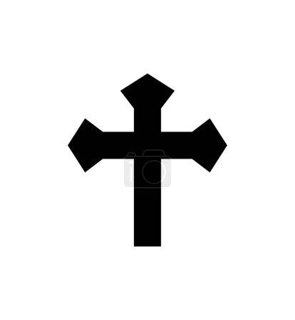 Téléchargez les illustrations : Icône croix chrétienne, illustration vectorielle - en licence libre de droit