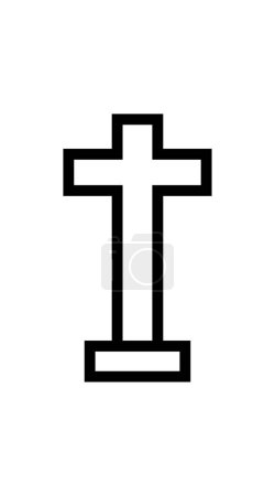 Téléchargez les illustrations : Icône croix chrétienne, illustration vectorielle - en licence libre de droit