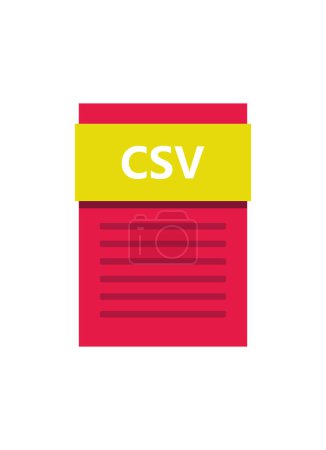 Ilustración de Icono del archivo CSV ilustrado en un fondo blanco - Imagen libre de derechos