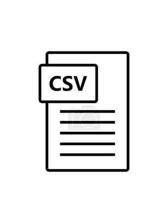 Illustration for CSV file icon illustrated on a white background - Royalty Free Image