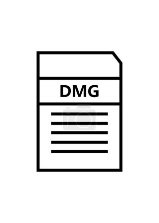 Ilustración de Icono del archivo DMG ilustrado sobre un fondo blanco - Imagen libre de derechos