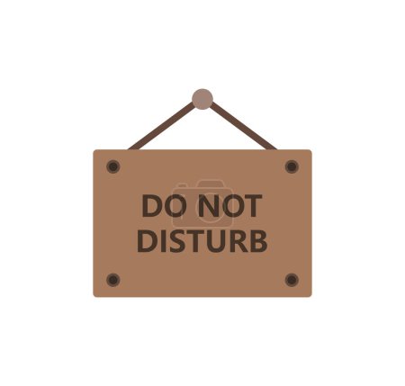 Illustration for Hanging sign with text do not disturb - Royalty Free Image