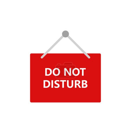 Illustration for Hanging sign with text do not disturb - Royalty Free Image