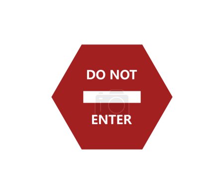 Ilustración de No entrar en el signo. ilustración vectorial pentágono rojo aislado sobre fondo blanco. - Imagen libre de derechos