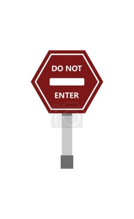 Illustration for Do not enter sign. red pentagon vector illustration isolated on white background. - Royalty Free Image