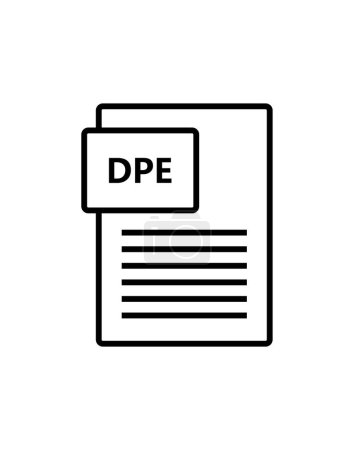 DPE file icon illustrated on a white background