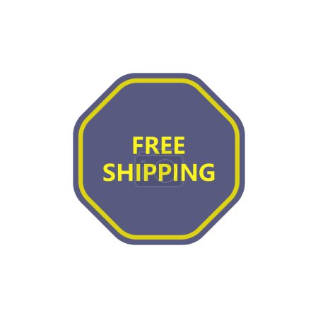 Illustration for Free shipping icon in flat style. vector illustration isolated. - Royalty Free Image