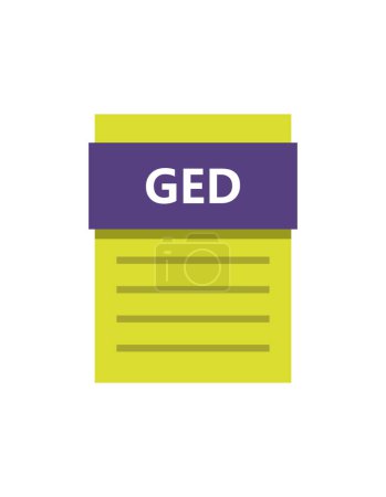 GED-Dateisymbol auf weißem Hintergrund