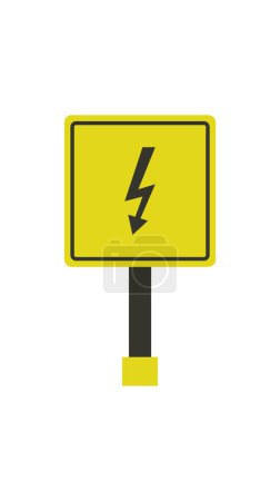 Illustration for High voltage danger icon. flat style  sign on white background. - Royalty Free Image