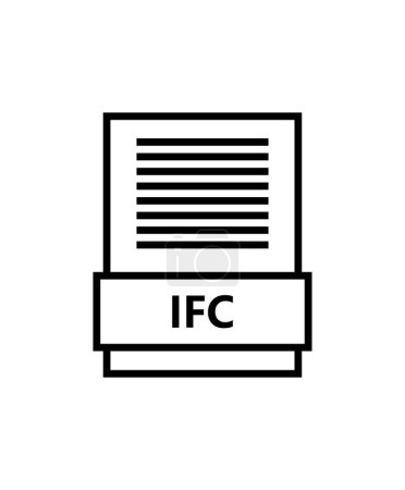 Ilustración de Icono del archivo IFC ilustrado sobre un fondo blanco - Imagen libre de derechos
