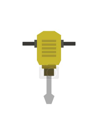 Ilustración simple del icono del vector del martillo neumático para la web