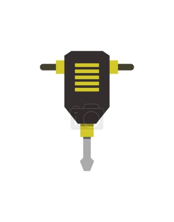 Ilustración simple del icono del vector del martillo neumático para la web