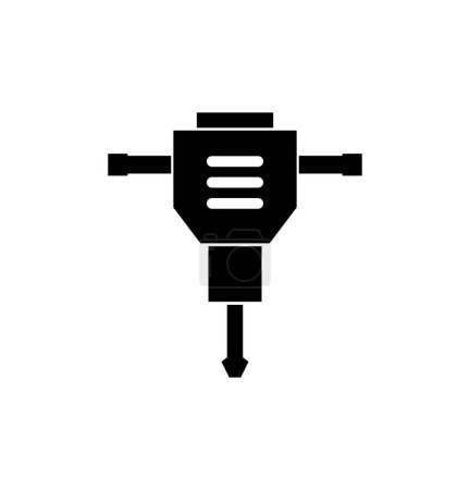Téléchargez les illustrations : Illustration simple de l'icône vectorielle du marteau-piqueur pour le web - en licence libre de droit