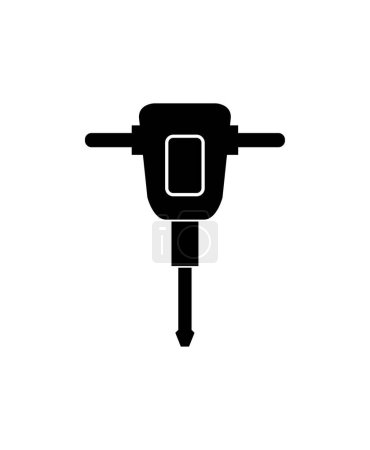 Simple illustration of jackhammer vector icon for web