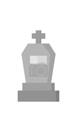 Téléchargez les illustrations : Pierre tombale sur l'icône de la tombe dans le vecteur - en licence libre de droit