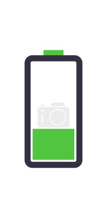 Téléchargez les illustrations : Icône verte de batterie vectorielle sur fond blanc. - en licence libre de droit
