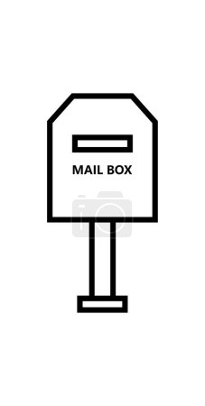 Illustration for Mail box icon, flat style - Royalty Free Image