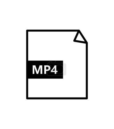 Téléchargez les illustrations : Icône de fichier MP4 illustré sur un fond blanc - en licence libre de droit