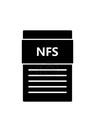 Illustration for NFS file icon illustrated on a white background - Royalty Free Image