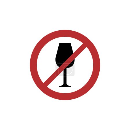 Illustration for No alcohol vector glyph flat icon - Royalty Free Image
