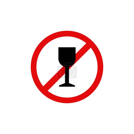 Téléchargez les illustrations : Pas d'alcool vecteur glyphe plat icône - en licence libre de droit