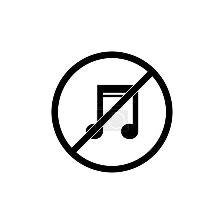 Ilustración de No hay signo de música icono vector ilustración diseño logo - Imagen libre de derechos