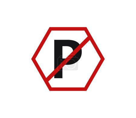 Illustration for No parking sign on a white background. - Royalty Free Image