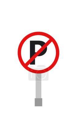 Téléchargez les illustrations : Pas de panneau de stationnement sur fond blanc. - en licence libre de droit