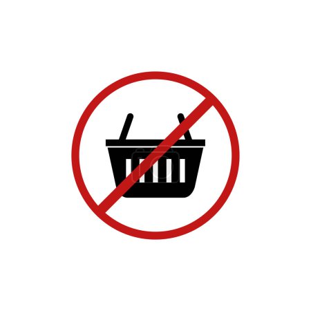 Illustration for No shopping cart sign on white background - Royalty Free Image