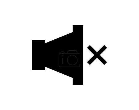 Illustration for No sound speaker sign. vector icon - Royalty Free Image