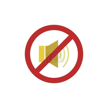 Ilustración de No hay señal de altavoz. icono de vector - Imagen libre de derechos
