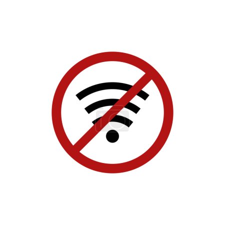 Téléchargez les illustrations : No wifi signal icon. vector illustration - en licence libre de droit
