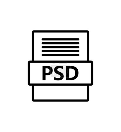 Ilustración de Icono del archivo PSD ilustrado sobre un fondo blanco - Imagen libre de derechos
