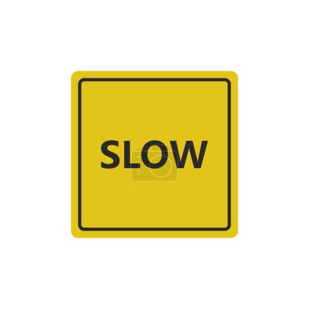 Téléchargez les illustrations : Illustration vectorielle du signe d'avertissement lent moderne - en licence libre de droit