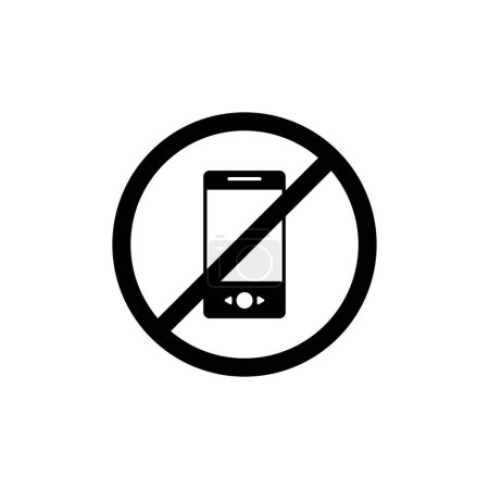 Illustration for No mobile or smartphone ban sign. vector illustration - Royalty Free Image
